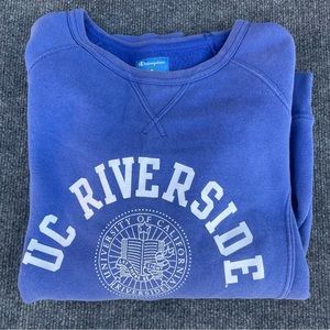 Champion Blue Crewneck Sweater with UC Riverside Logo